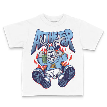 University Blue Sneakers DopeSkill Toddler Kids T-shirt At The Top Graphic Streetwear - White