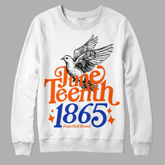 Dunk Low Futura Orange Blaze DopeSkill Sweatshirt Juneteenth 1865 Graphic Streetwear - White