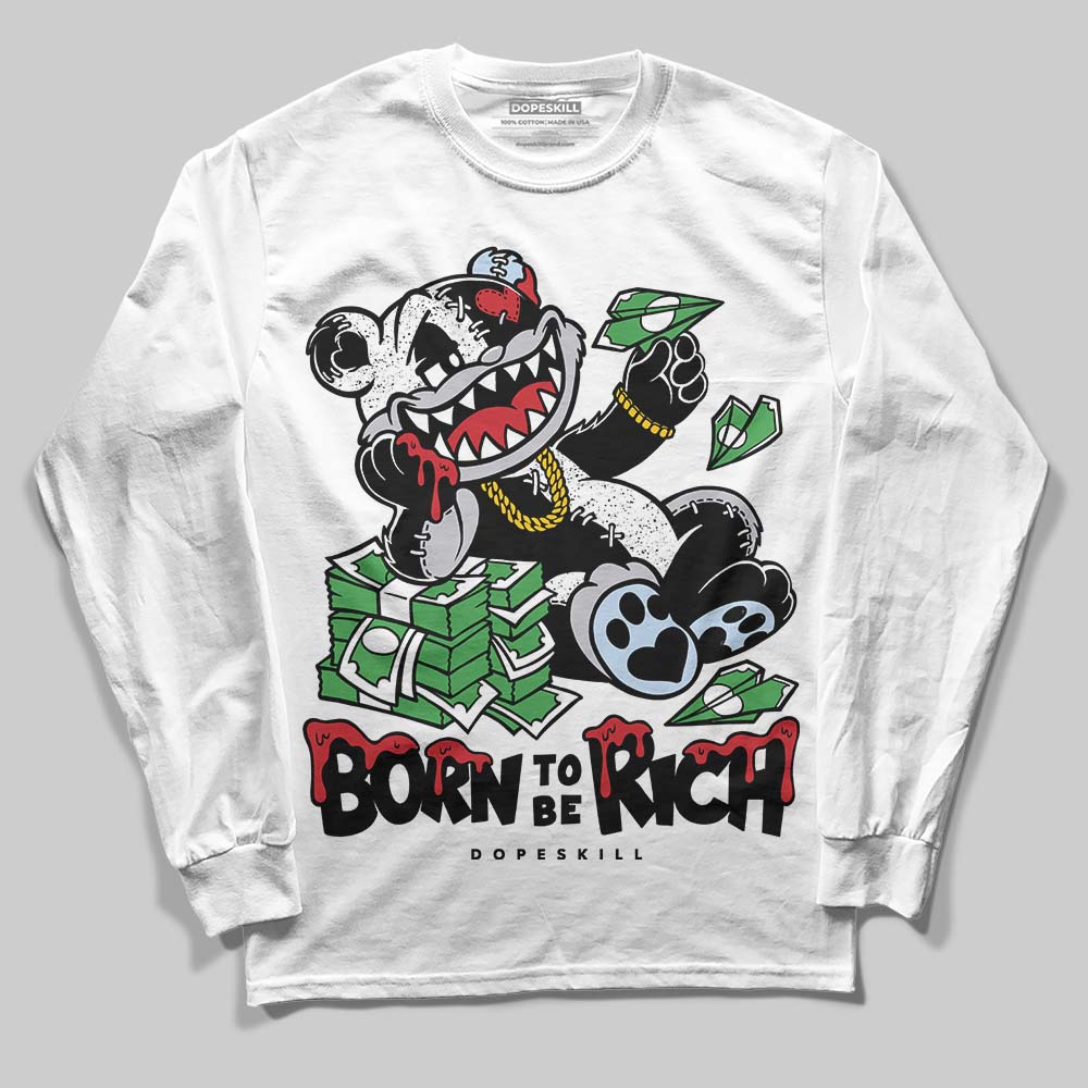 Jordan 5 Retro OG Black Metallic Reimagined DopeSkill Long Sleeve T-Shirt Born To Be Rich Graphic Streetwear - White 