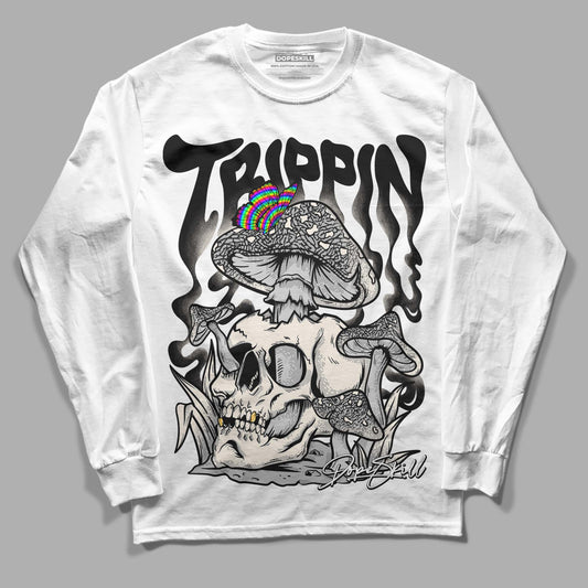 Jordan 3 “Off Noir” DopeSkill Long Sleeve T-Shirt Trippin Graphic Streetwear - White