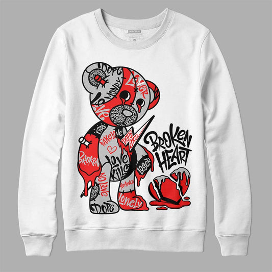 Jordan Spizike Low Bred DopeSkill Sweatshirt Broken Heart Graphic Streetwear - White 