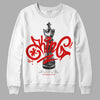 Jordan 3 Fire Red DopeSkill Sweatshirt King Chess Graphic Streetwear - White