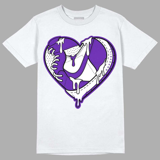 Dunk Low Championship Court Purple DopeSkill T-Shirt Heart Jordan Graphic Streetwear - White