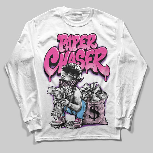 Pink Sneakers DopeSkill Long Sleeve T-Shirt Paper Chaser Boy Graphic Streetwear - White