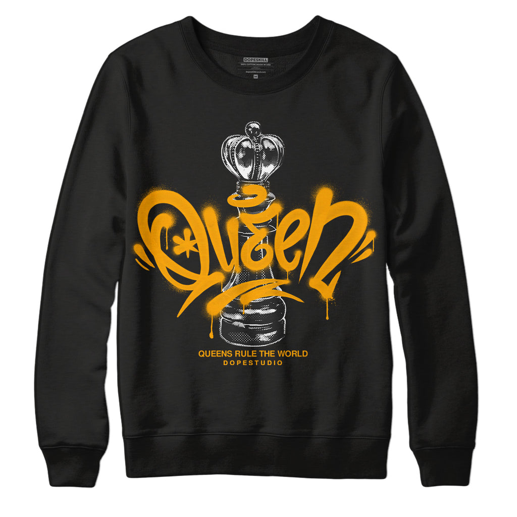 Jordan 12 Retro Black Taxi DopeSkill Sweatshirt Queen Chess Graphic Streetwear - Black