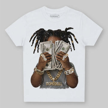 Grey Sneakers DopeSkill Toddler Kids T-shirt Rich Youth Graphic Streetwear  - White