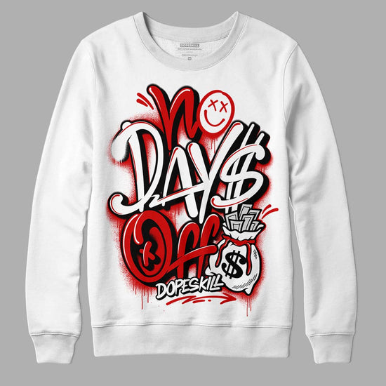 Jordan 1 Retro Low "Black Toe" DopeSkill Sweatshirt No Days Off Graphic Streetwear - White