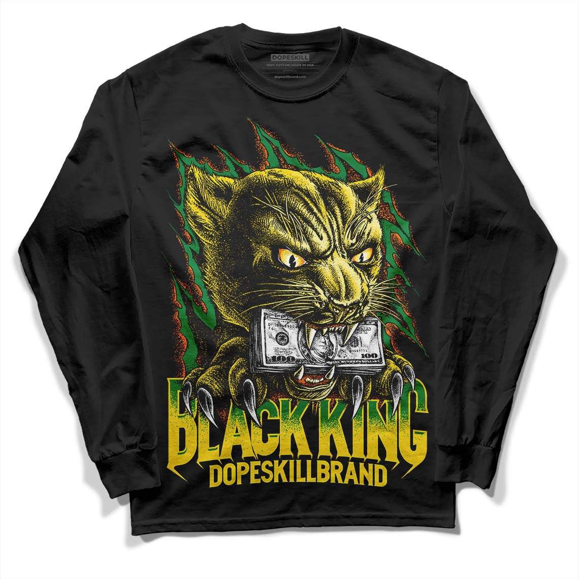 Dunk Low Reverse Brazil DopeSkill Long Sleeve T-Shirt Black King Graphic Streetwear - Black