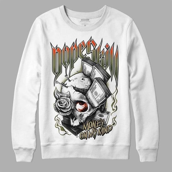 Olive Sneakers DopeSkill Sweatshirt Money On My Mind Graphic Streetwear - White