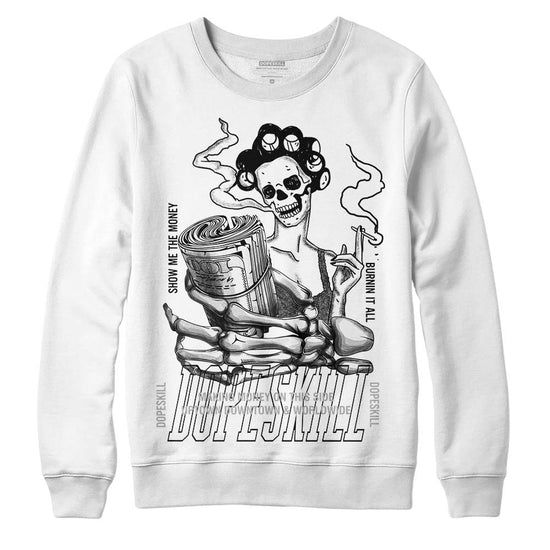 Jordan 1 Low OG “Shadow” DopeSkill Sweatshirt Show Me The Money Graphic Streetwear - White