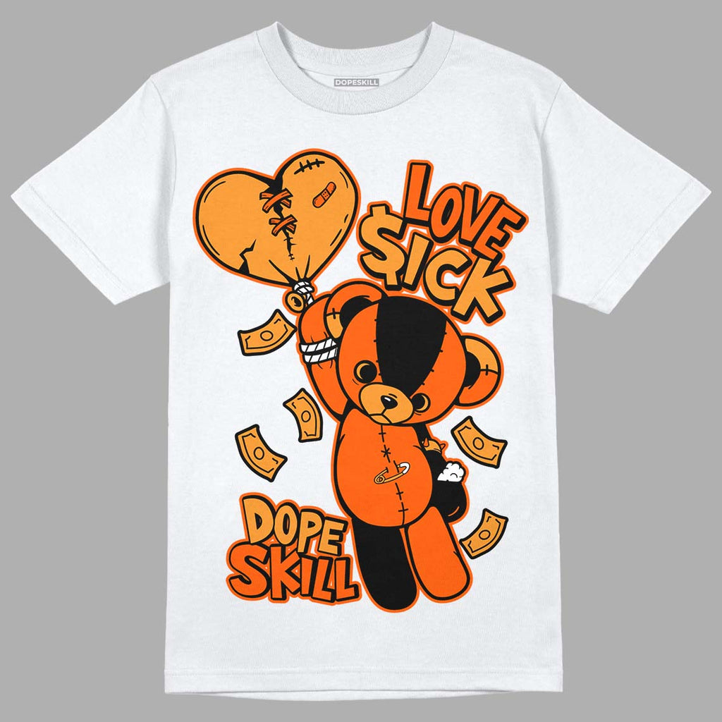 Jordan 12 Retro Brilliant Orange DopeSkill T-Shirt Love Sick Graphic Streetwear - White