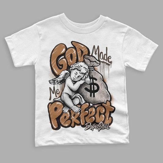 Jordan 3 Retro Palomino DopeSkill Toddler Kids T-shirt God Made Me Perfect Graphic Streetwear - White