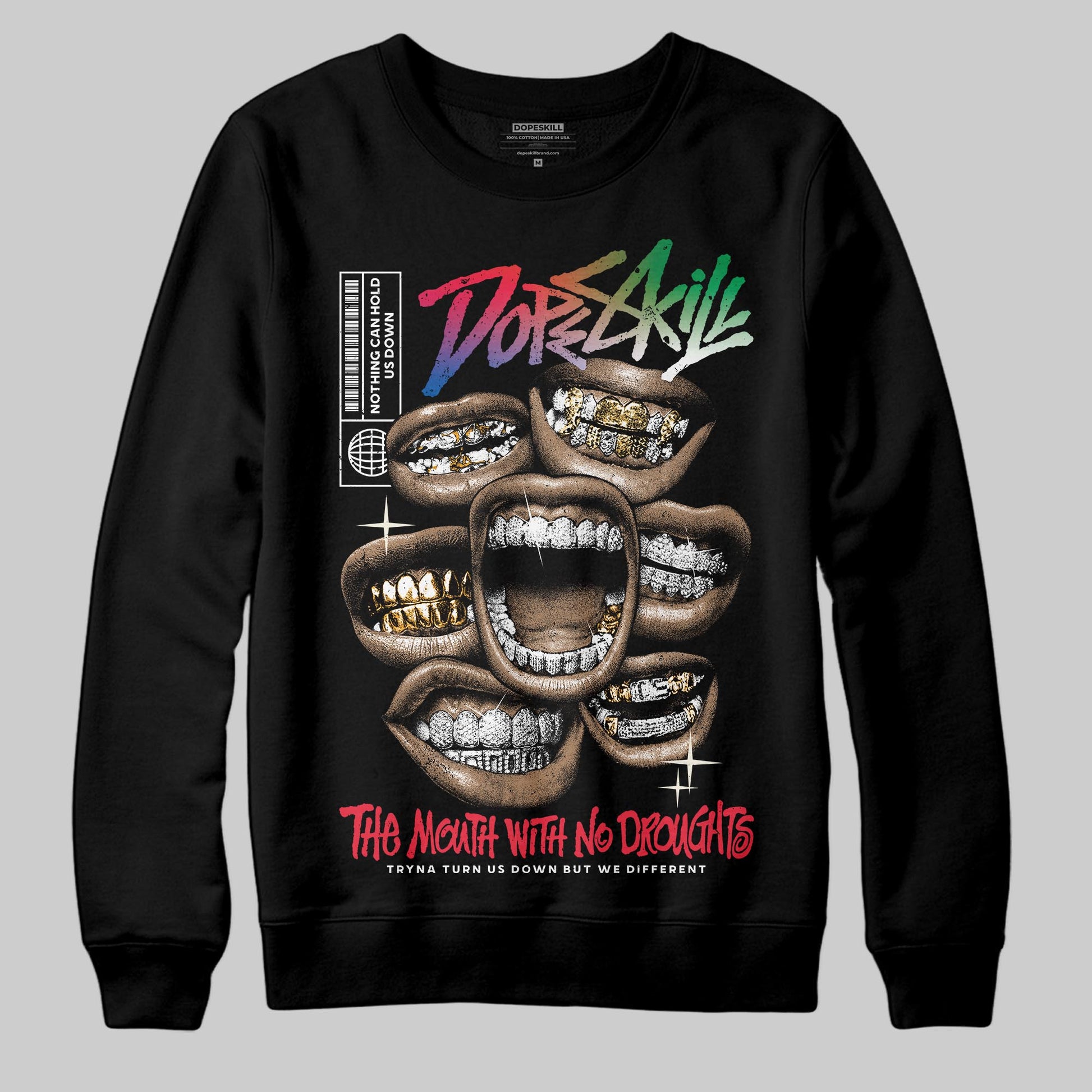 Jordan 11 Retro 285 Atlanta DopeSkill Sweatshirt The Mouth With No Droughts Graphic Streetwear - black