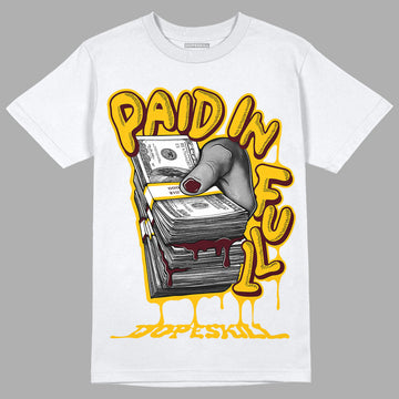 Dunk Yellow Bordeaux DopeSkill T-Shirt Paid In Full Graphic Streetwear - White