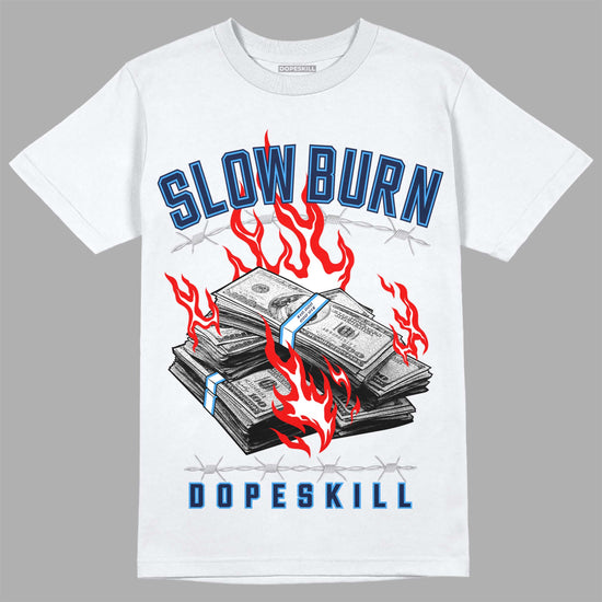 Jordan 3 "Midnight Navy" DopeSkill T-Shirt Slow Burn Graphic Streetwear - White 