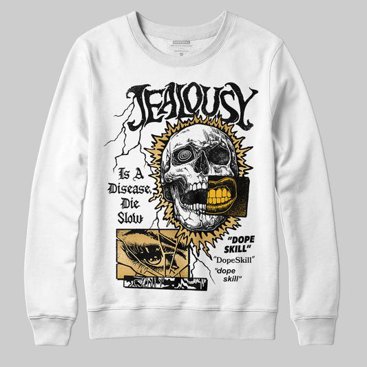Jordan 12 Retro 'Taxi' 2025 DopeSkill Sweatshirt Jealousy Graphic Streetwear - White