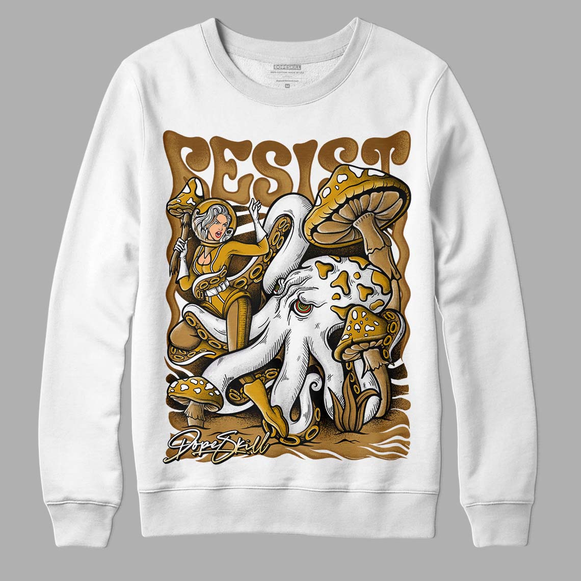 Jordan 13 Wheat 2023 DopeSkill Sweatshirt Resist Graphic Streetwear - White