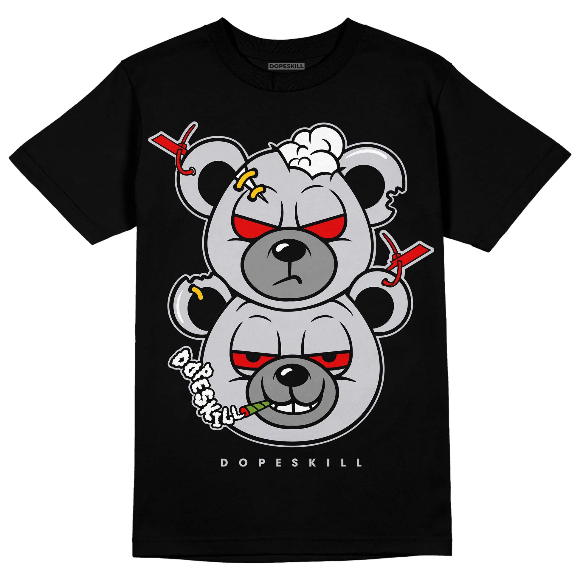 Jordan 2 Retro "Black Cement" DopeSkill T-Shirt New Double Bear Graphic Streetwear - Black