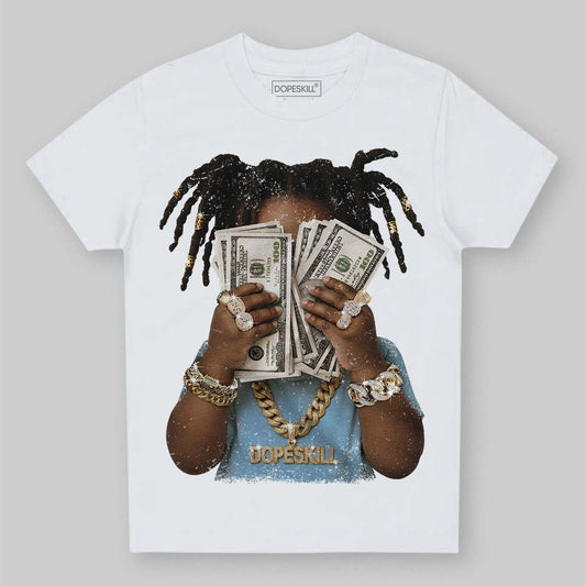 University Blue Sneakers DopeSkill Toddler Kids T-shirt Rich Youth Graphic Streetwear  - White 
