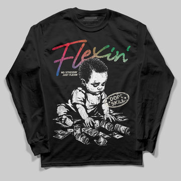 Jordan 11 Retro 285 Atlanta DopeSkill Long Sleeve T-Shirt Flexin' Graphic Streetwear - Black