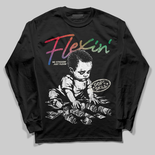 Jordan 11 Retro 285 Atlanta DopeSkill Long Sleeve T-Shirt Flexin' Graphic Streetwear - Black
