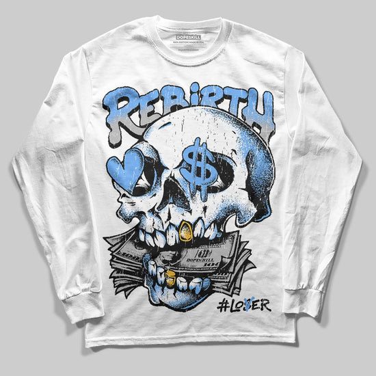 Jordan 5 Black University Blue DopeSkill Long Sleeve T-Shirt Rebirth Graphic Streetwear - White