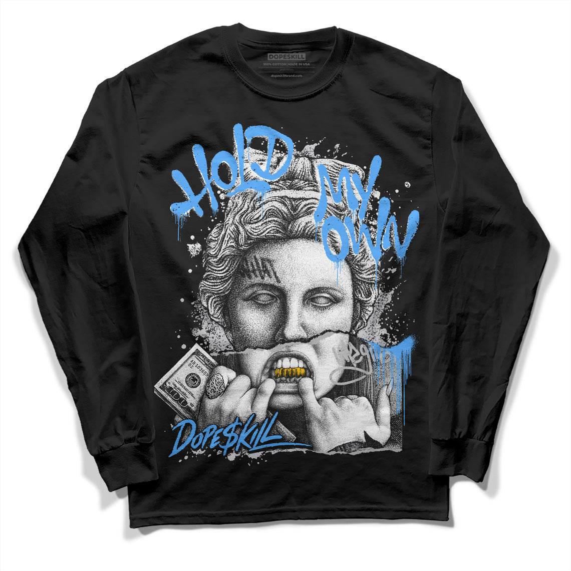 Jordan 6 Black Metallic Chrome DopeSkill Long Sleeve T-Shirt Hold My Own Graphic Streetwear - Black