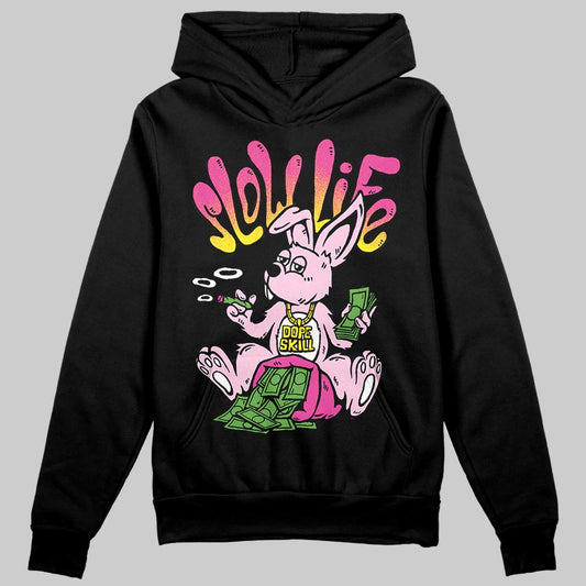 Pink Sneakers DopeSkill Hoodie Sweatshirt Slow Life Graphic Streetwear - Black