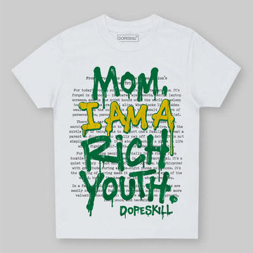 Green Sneakers DopeSkill Toddler Kids T-shirt Mom, I Am A Rich Youth Graphic Streetwear - White 