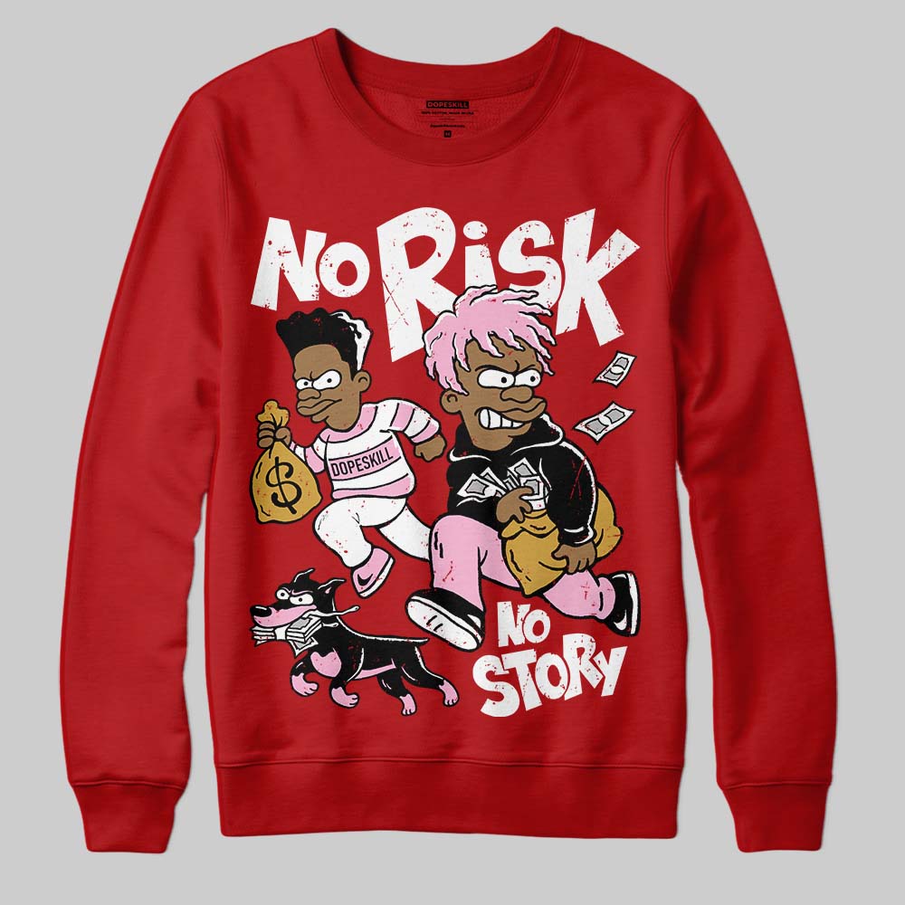 Nigel Sylvester x Air Jordan 4 ‘Brick by Brick’ DopeSkill Sweatshirt No Risk No Story Graphic Streetwear - Red