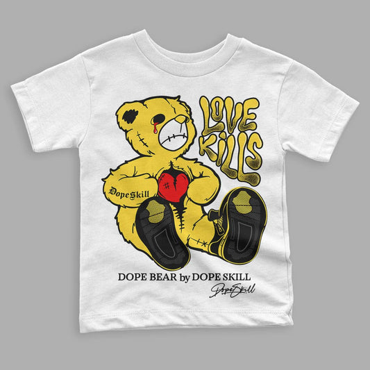 Jordan 4 Tour Yellow Thunder DopeSkill Toddler Kids T-shirt Love Kills Graphic Streetwear - White