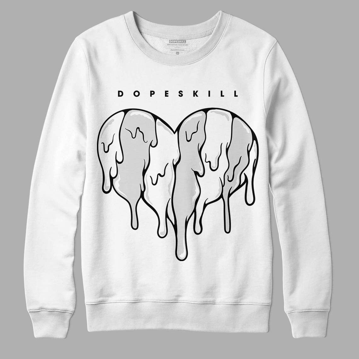 Dunk Low ‘Pure Platinum’ DopeSkill Sweatshirt Slime Drip Heart Graphic Streetwear - White