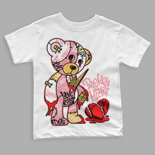 Jordan 3 GS “Red Stardust” DopeSkill Toddler Kids T-shirt Broken Heart Graphic Streetwear - White