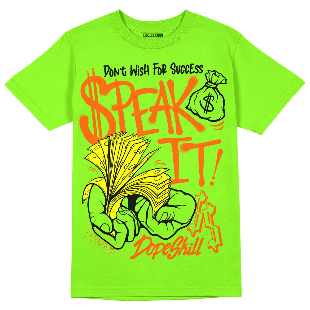 Neon Green Sneakers DopeSkill Neon Green T-Shirt Speak It Graphic Streetwear