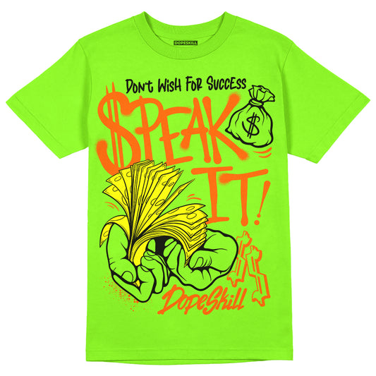 Neon Green Sneakers DopeSkill Neon Green T-Shirt Speak It Graphic Streetwear
