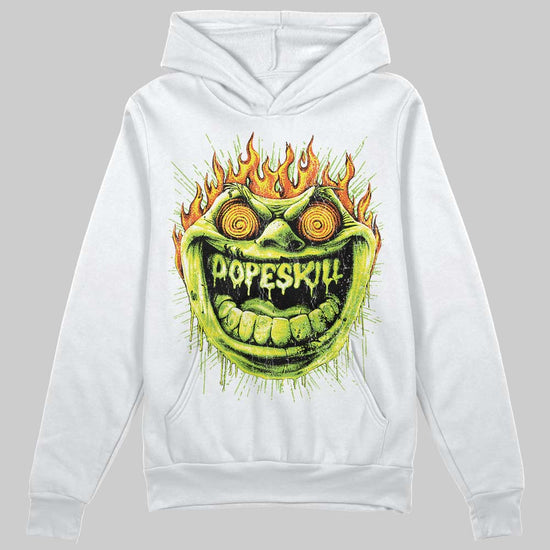 Neon Green Sneakers DopeSkill Hoodie Sweatshirt Hellfire Graphic Streetwear - White 