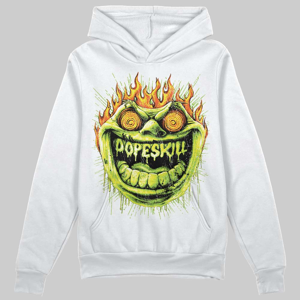 Neon Green Sneakers DopeSkill Hoodie Sweatshirt Hellfire Graphic Streetwear - White 