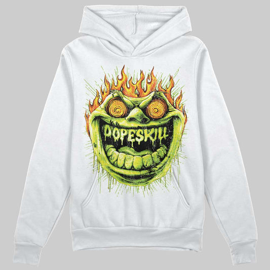 Neon Green Sneakers DopeSkill Hoodie Sweatshirt Hellfire Graphic Streetwear - White 