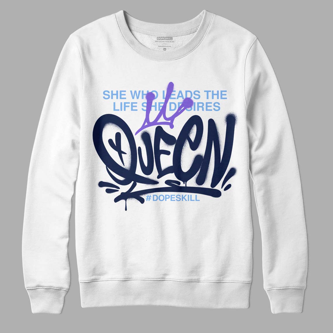 Jordan 5 SE “Georgetown” DopeSkill Sweatshirt Queen Graphic Streetwear