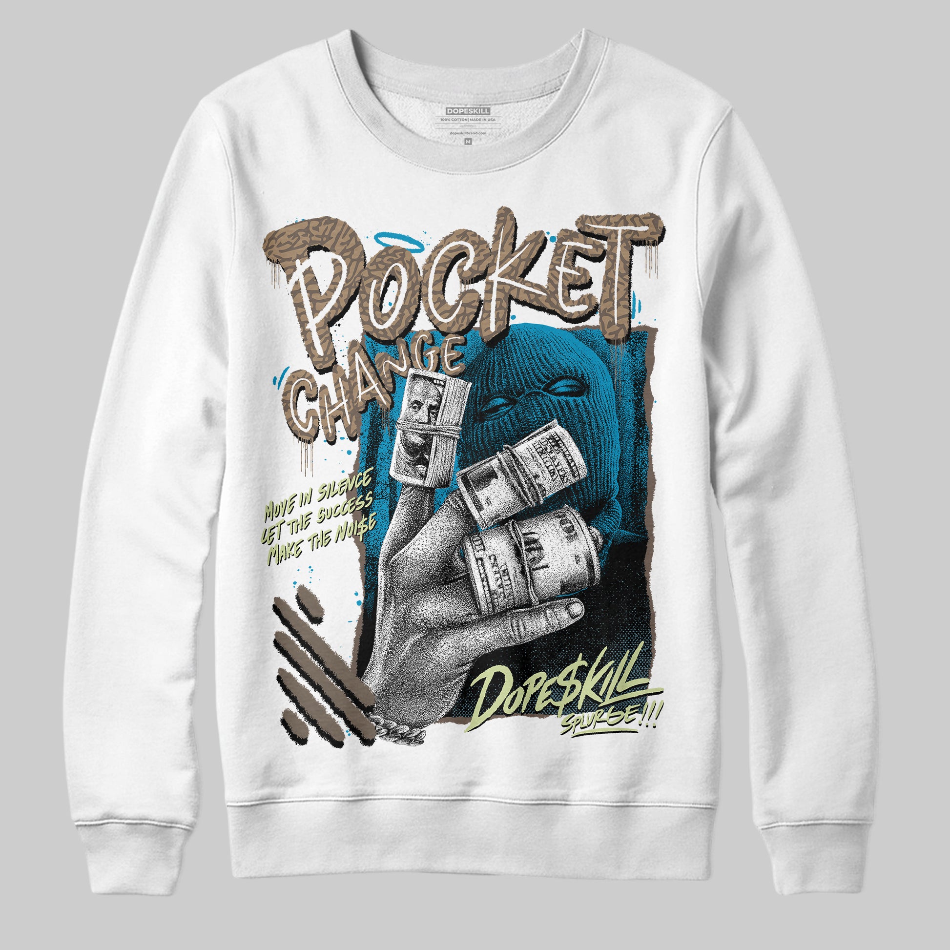 Jordan 3 GS “We Outside” DopeSkill Sweatshirt Pocket Change Graphic Streetwear - White