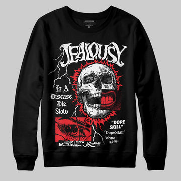 Red Sneakers DopeSkill Sweatshirt Jealousy Graphic Streetwear - Black