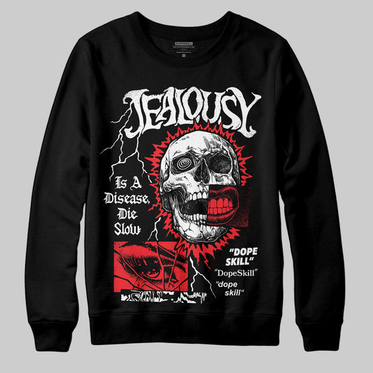 Red Sneakers DopeSkill Sweatshirt Jealousy Graphic Streetwear - Black