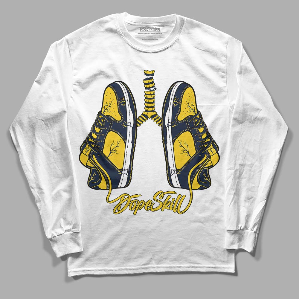 Dunk Low Vintage “Michigan” DopeSkill Long Sleeve T-Shirt Breathe Graphic Streetwear - WHite 