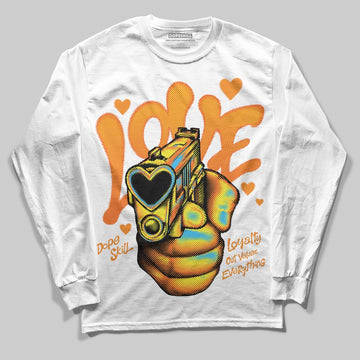 Orange, Black and White Sneakers DopeSkill Long Sleeve T-Shirt Love Shot Graphic Streetwear - White