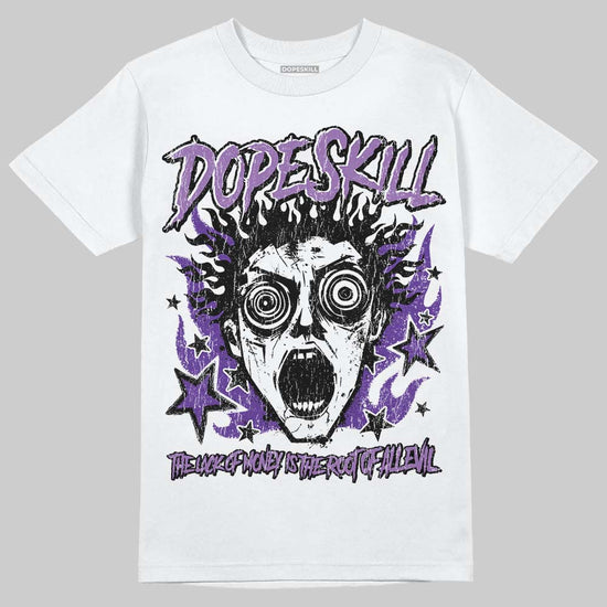 PURPLE Sneakers DopeSkill T-Shirt Root of Evil Graphic Streetwear - White