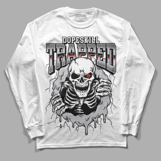 Grey Sneakers DopeSkill Long Sleeve T-Shirt Trapped Halloween Graphic Streetwear - White