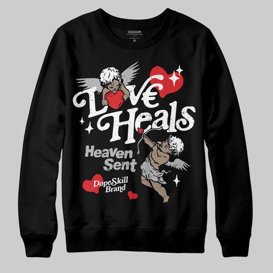 Black and White Sneakers DopeSkill Sweatshirt New Love Heals Graphic Streetwear - Black