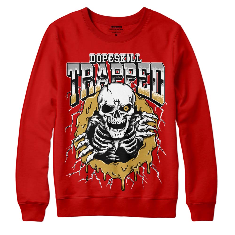 Red Sneakers DopeSkill Red Sweatshirt Trapped Halloween Graphic Streetwear 