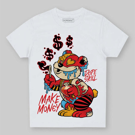 Red Sneakers DopeSkill Toddler Kids T-shirt Make Money Graphic Streetwear - White