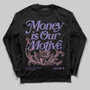 Jordan 11 "Mojave" DopeSkill Long Sleeve T-Shirt Money Is Our Motive Typo Graphic Streetwear - black